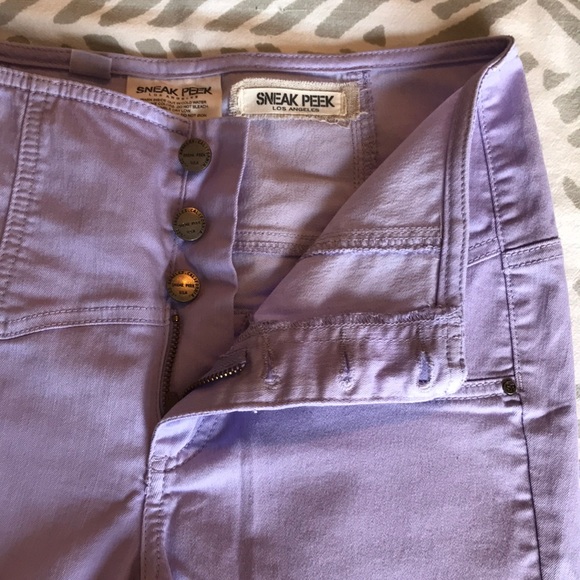 Skinny High Waisted Purple Jeans - Picture 2 of 3